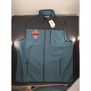 New Mens Outdoor Fishing Vest Size XL Full Zip Bass Pro Shop Patch weather‎ tech